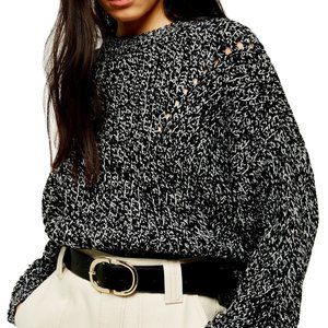 TOPSHOP CONSIDERED Black Knitted Sweater (euc)